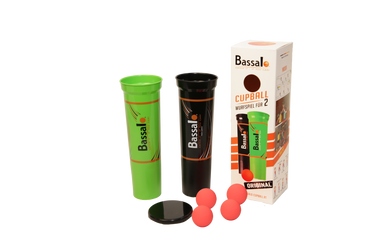 Bassalo Cupball 2er Starter-Set Plus – Wurfspiel mit 2 Bechern, 4 Bällen & Box