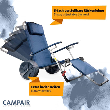 Camp Air 2-in-1 Transportwagen & Strandliege – faltbarer Bollerwagen mit Liegefunktion