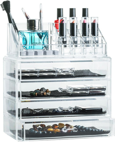 Solly's Kosmetik-Organizer LENA – transparente Aufbewahrung für Kosmetik & Schmuck (23,7 cm)