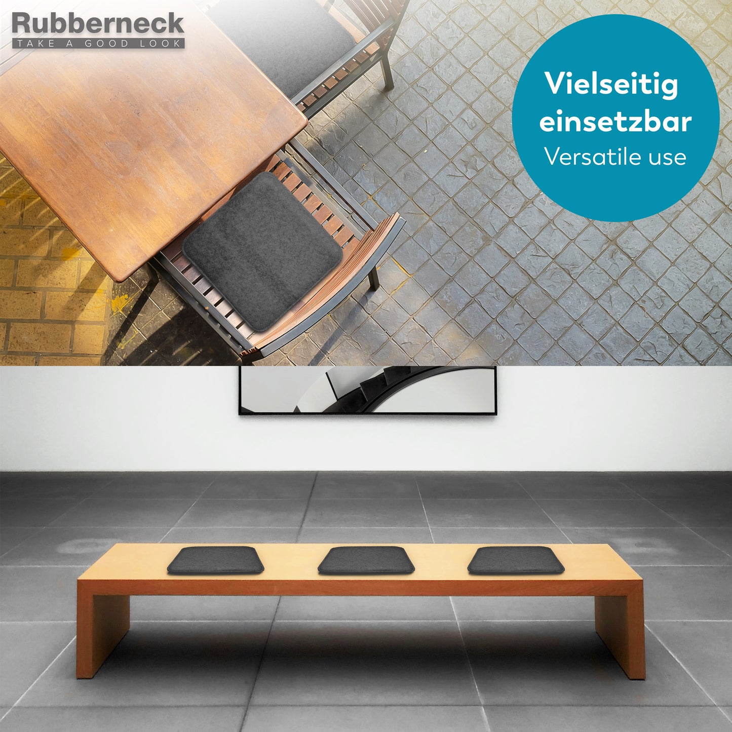 Filz Sitzkissen eckig (4er-Set) – weiche Sitzauflagen 35 × 35 cm