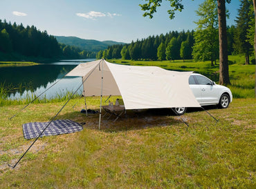 Camp Air Auto-Vorzelt – Tarp mit Dachträger für SUV & Kombi, UV 50+ Sonnen- & Regenschutz