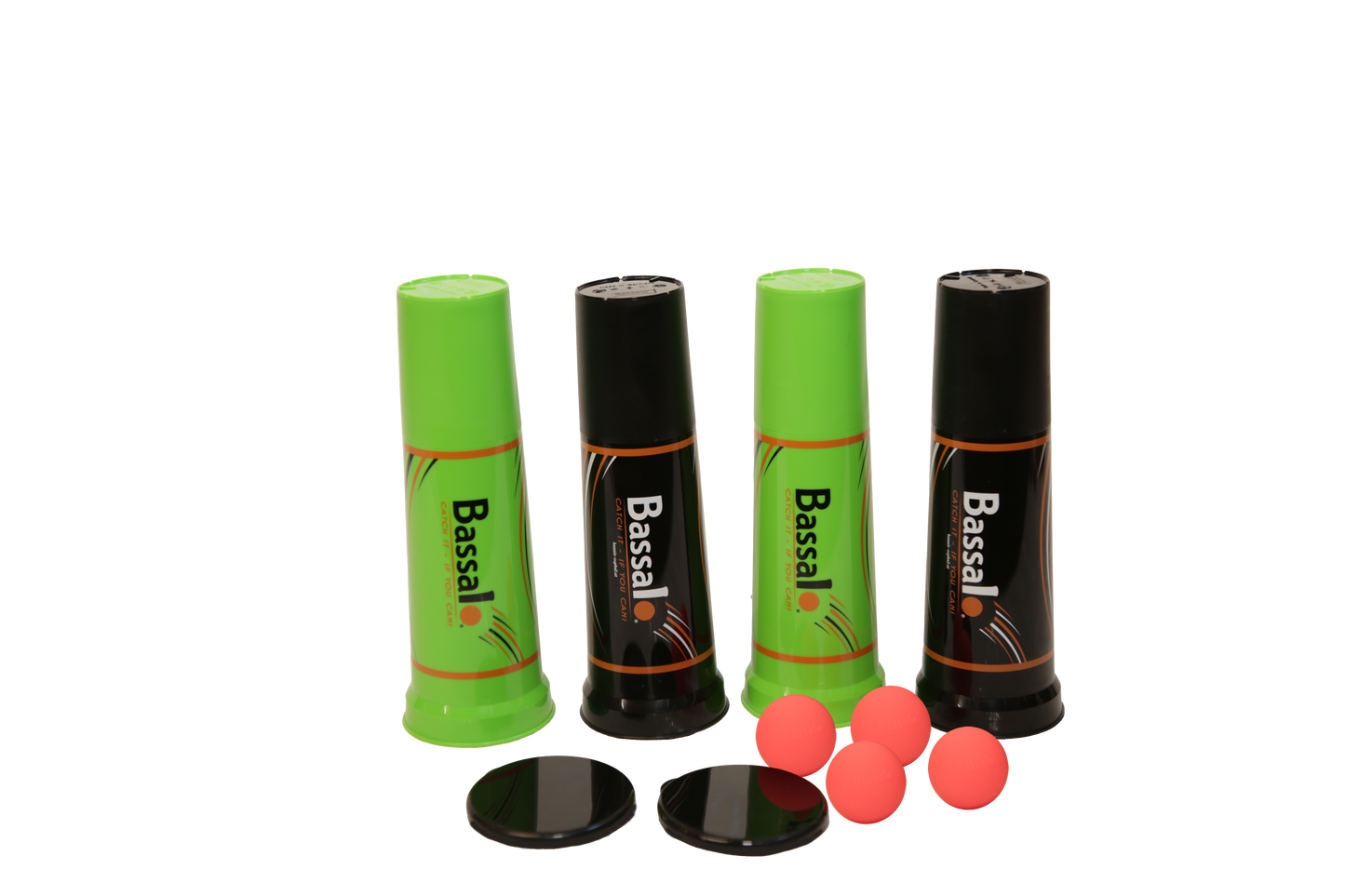 Bassalo Cupball 4er Familien-Set – Outdoor-Wurfspiel für bis zu 4 Spieler