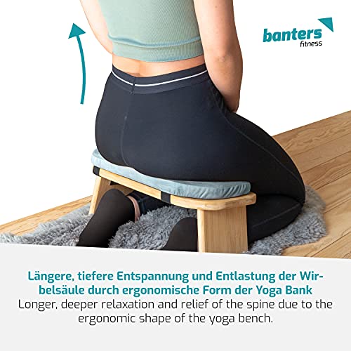 Meditationsbank aus Bambus – ergonomische Sitzbank mit Samtbezug für Yoga & Meditation