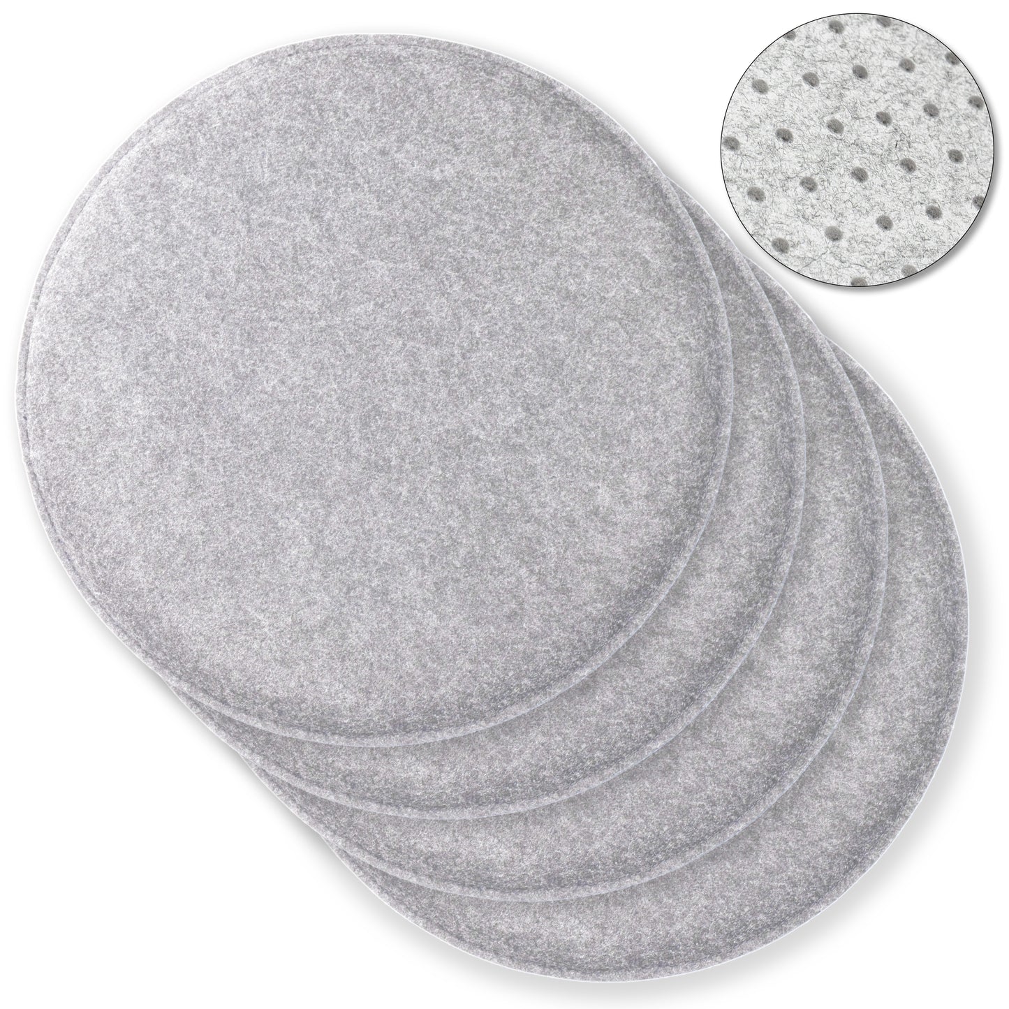 Filz Sitzkissen rund (4er-Set) – weiche Sitzauflagen Ø 35 cm