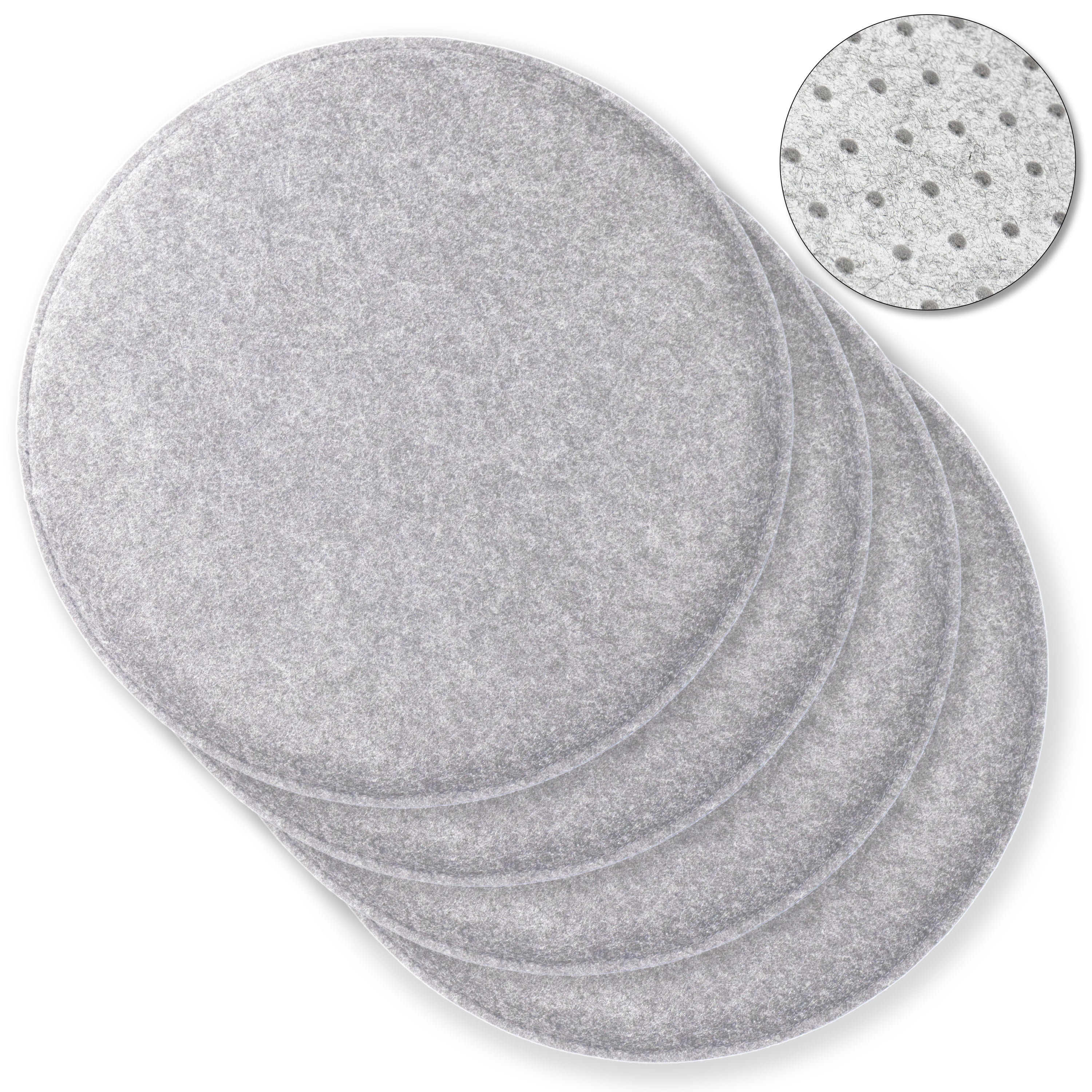 Filz Sitzkissen rund (4er-Set) – weiche Sitzauflagen Ø 35 cm