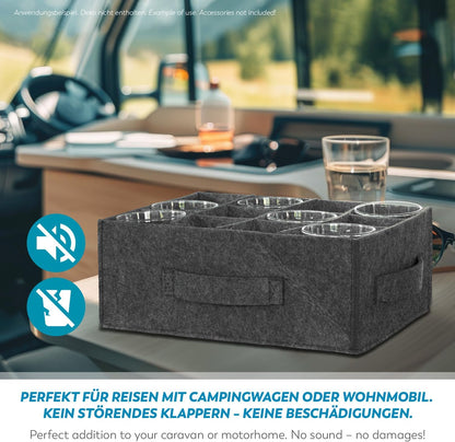 Filz Glashalter – schützende Aufbewahrung für Gläser aus hochwertigem Filz