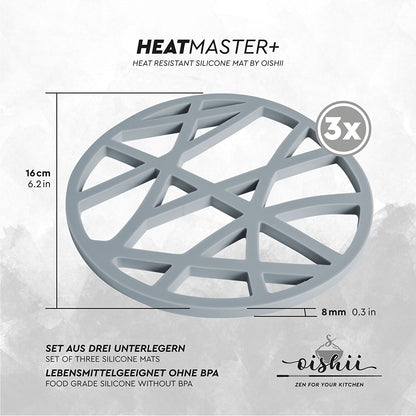 Silikon Topfuntersetzer rund gelocht (3er-Set) – hitzebeständig Ø 16 cm