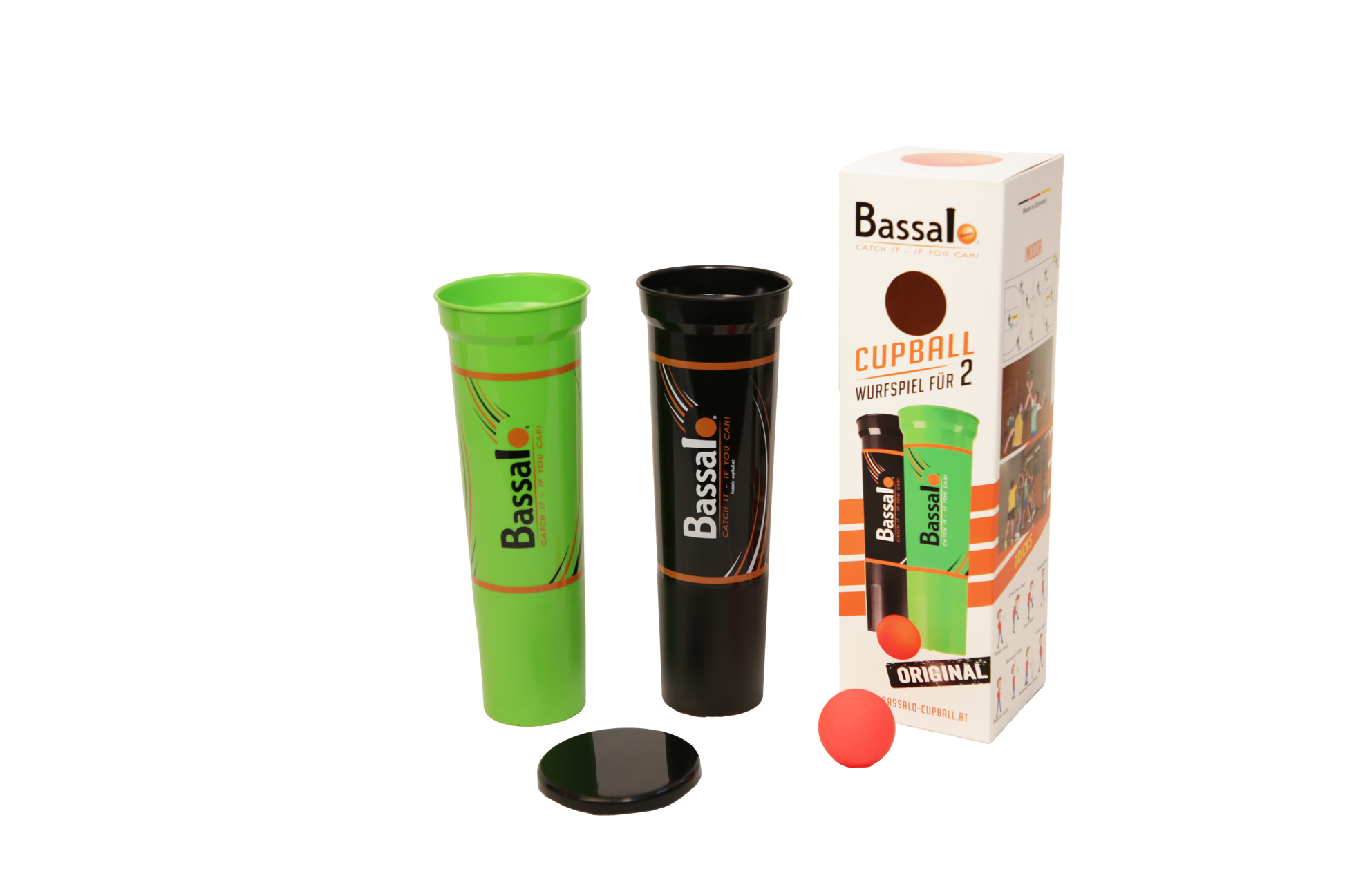 Bassalo Cupball 2er Starter-Set – Outdoor-Wurfspiel mit 2 Bechern, Ball & Box