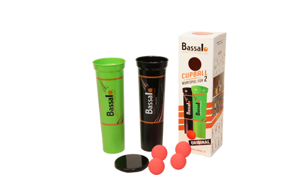 Bassalo Cupball 2er Starter-Set Plus – Wurfspiel mit 2 Bechern, 4 Bällen & Box