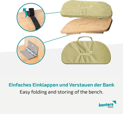 Meditationsbank aus Bambus – ergonomische Sitzbank mit Samtbezug für Yoga & Meditation