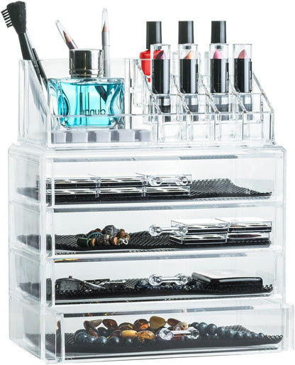 Solly's Kosmetik-Organizer LENA – transparente Aufbewahrung für Kosmetik & Schmuck (23,7 cm)