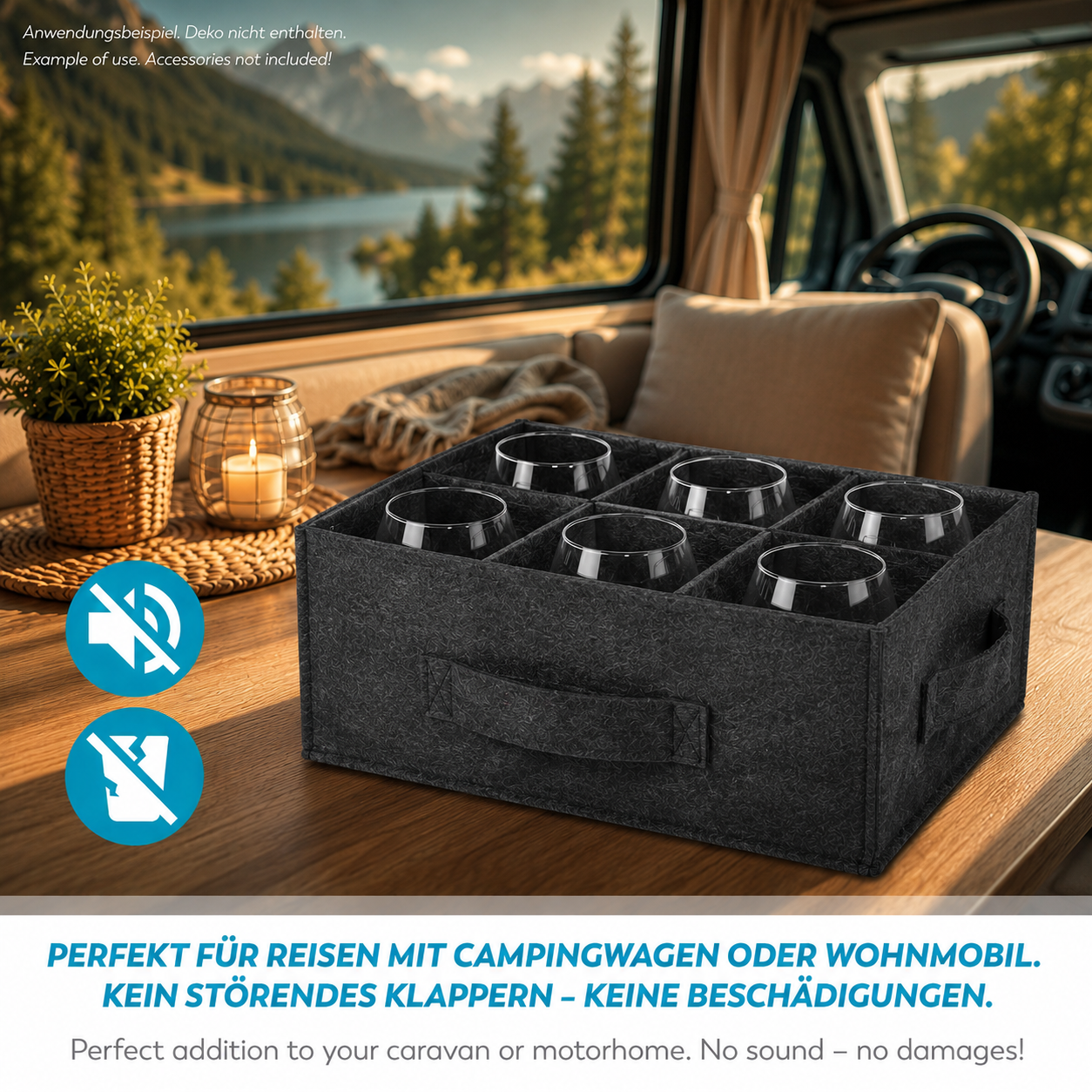 Filz Rotweinglashalter – schützender Halter für Rotweingläser aus Filz