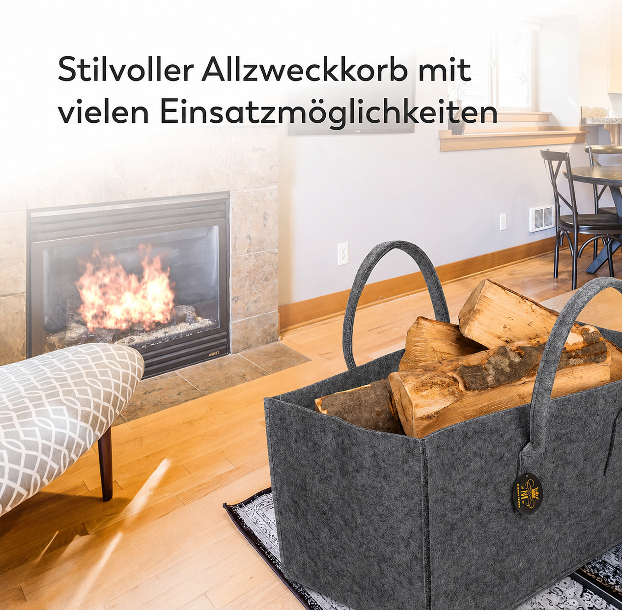 Allzweck Filztasche M mit Tragegriffen – kompakte Aufbewahrungstasche (50 cm)