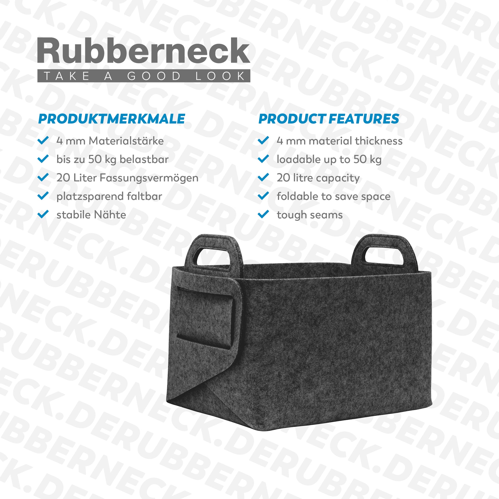 Allzweck Filztasche rechteckig – praktische Aufbewahrungstasche (35 cm)