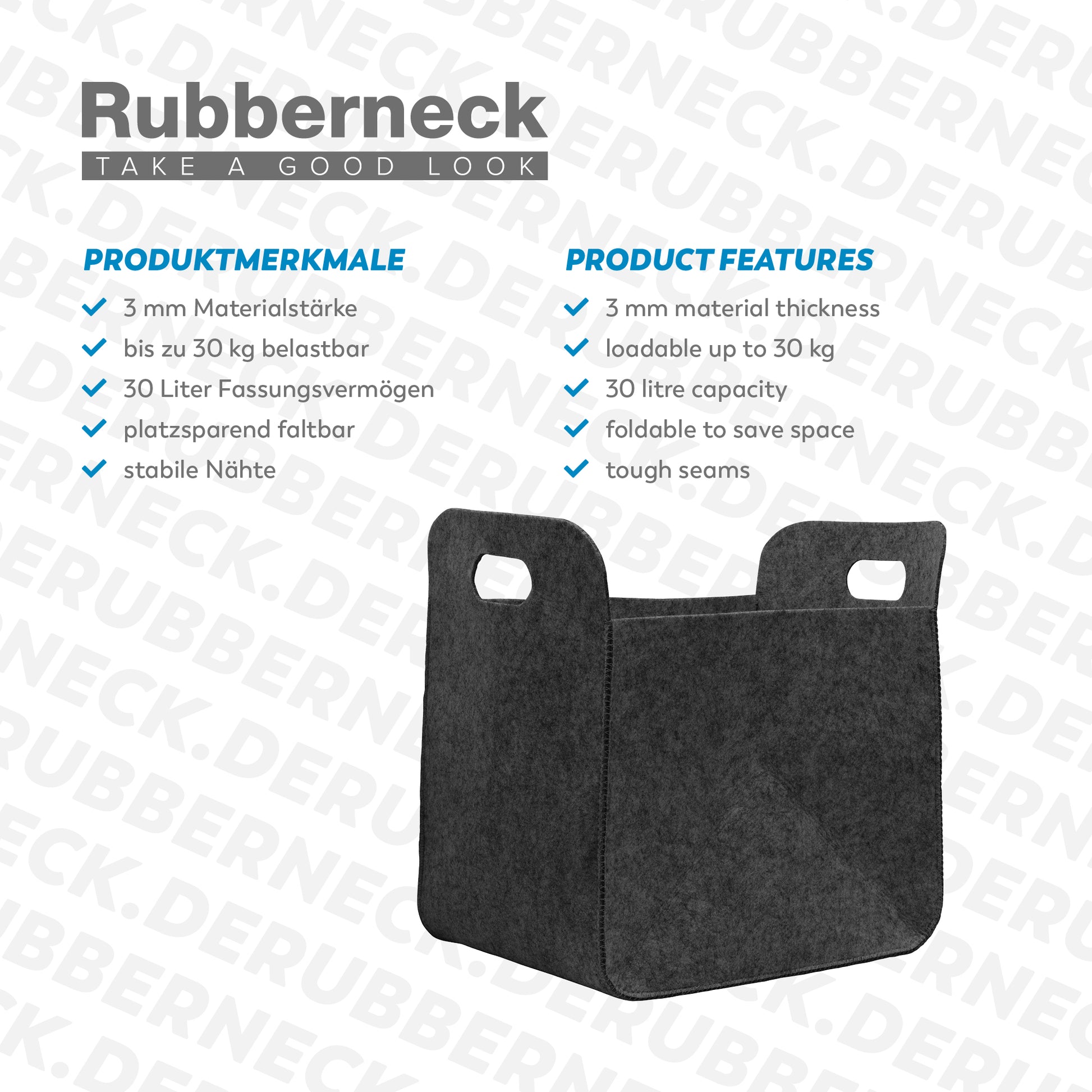 Allzweck Filztasche faltbar – vielseitige Aufbewahrungstasche (36 cm)