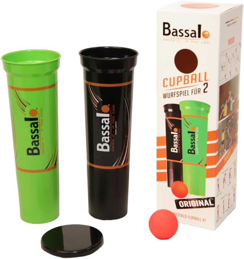 Bassalo Cupball 2er Starter-Set – Outdoor-Wurfspiel mit 2 Bechern, Ball & Box