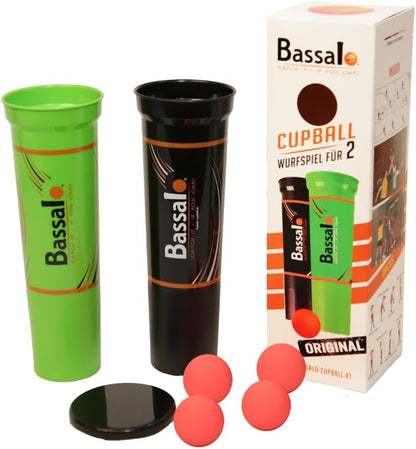 Bassalo Cupball 2er Starter-Set Plus – Wurfspiel mit 2 Bechern, 4 Bällen & Box