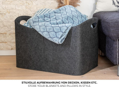 Kaminholztasche XXL aus Filz – robuste Holztasche zum Tragen von Kaminholz (63 cm)