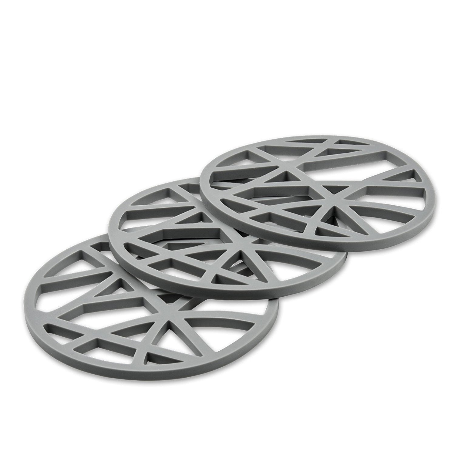Silikon Topfuntersetzer rund gelocht (3er-Set) – hitzebeständig Ø 16 cm
