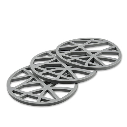 Silikon Topfuntersetzer rund gelocht (3er-Set) – hitzebeständig Ø 16 cm