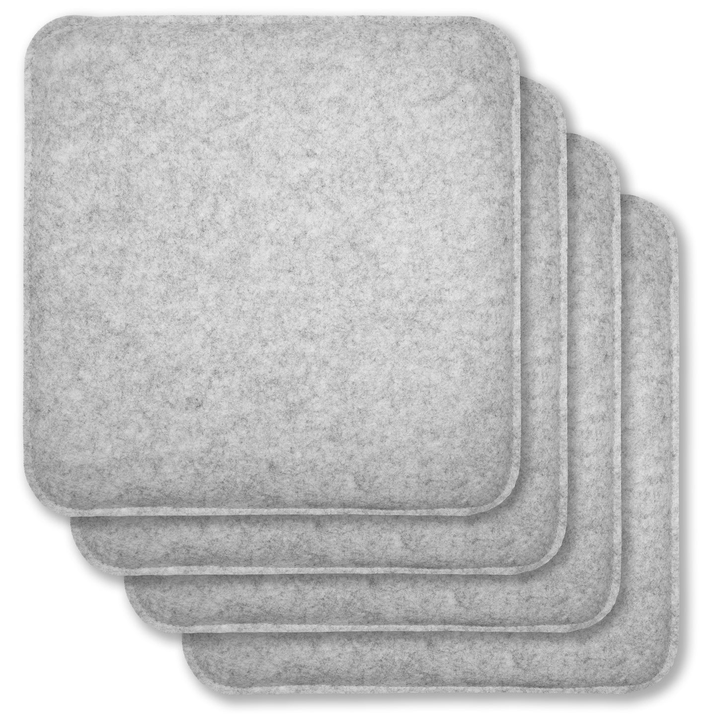 Filz Sitzkissen eckig (4er-Set) – weiche Sitzauflagen 35 × 35 cm