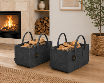 2er-Set Allzweck Filztaschen M mit Tragegriffen – Doppelpack (50 cm)