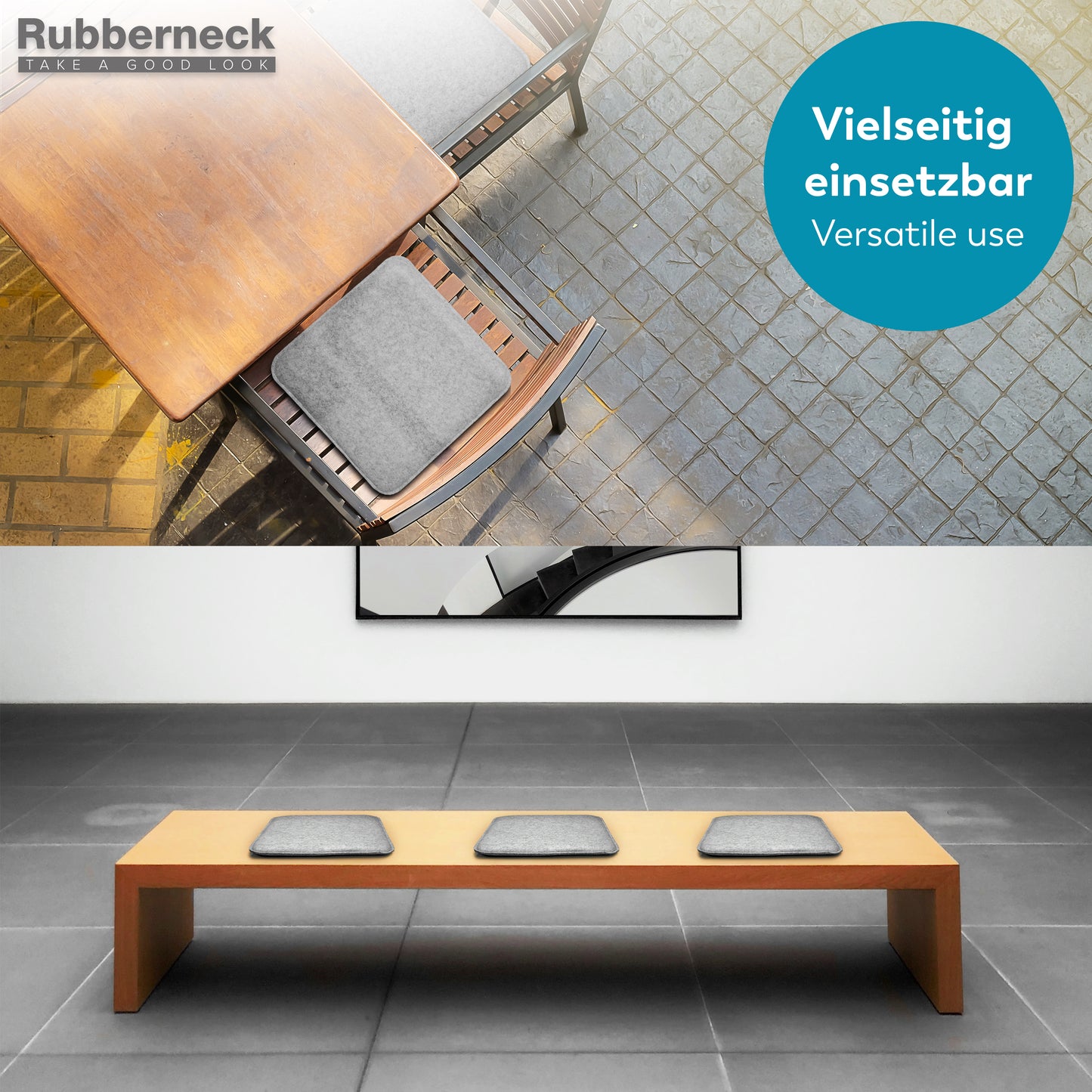 Filz Sitzkissen eckig (4er-Set) – weiche Sitzauflagen 35 × 35 cm