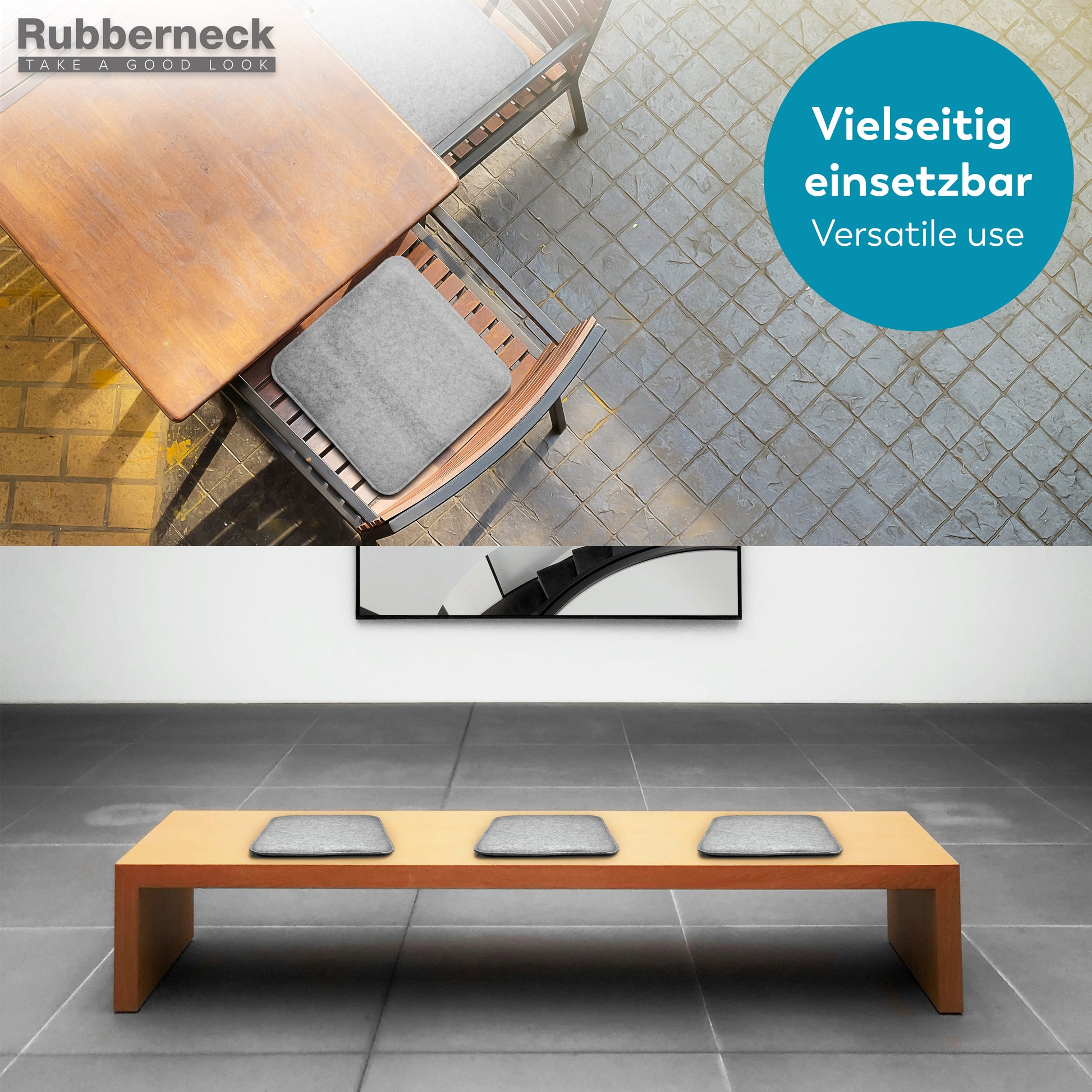 Filz Sitzkissen eckig (4er-Set) – weiche Sitzauflagen 35 × 35 cm