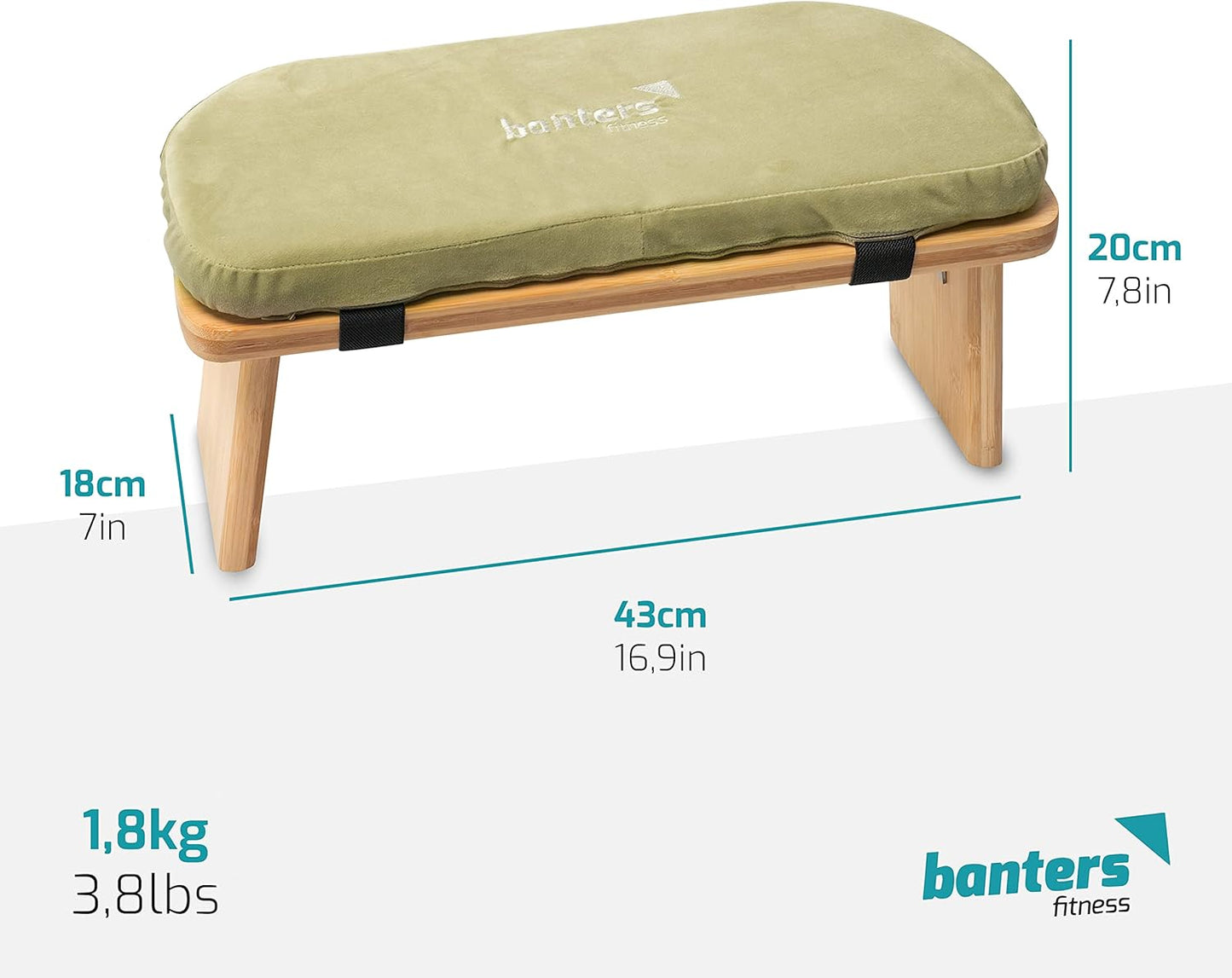 Meditationsbank aus Bambus – ergonomische Sitzbank mit Samtbezug für Yoga & Meditation