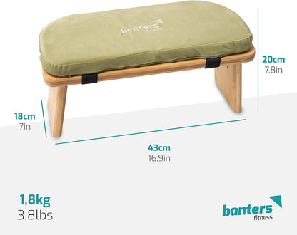 Meditationsbank aus Bambus – ergonomische Sitzbank mit Samtbezug für Yoga & Meditation