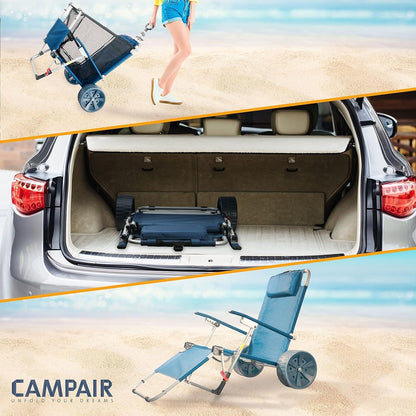 Camp Air 2-in-1 Transportwagen & Strandliege – faltbarer Bollerwagen mit Liegefunktion