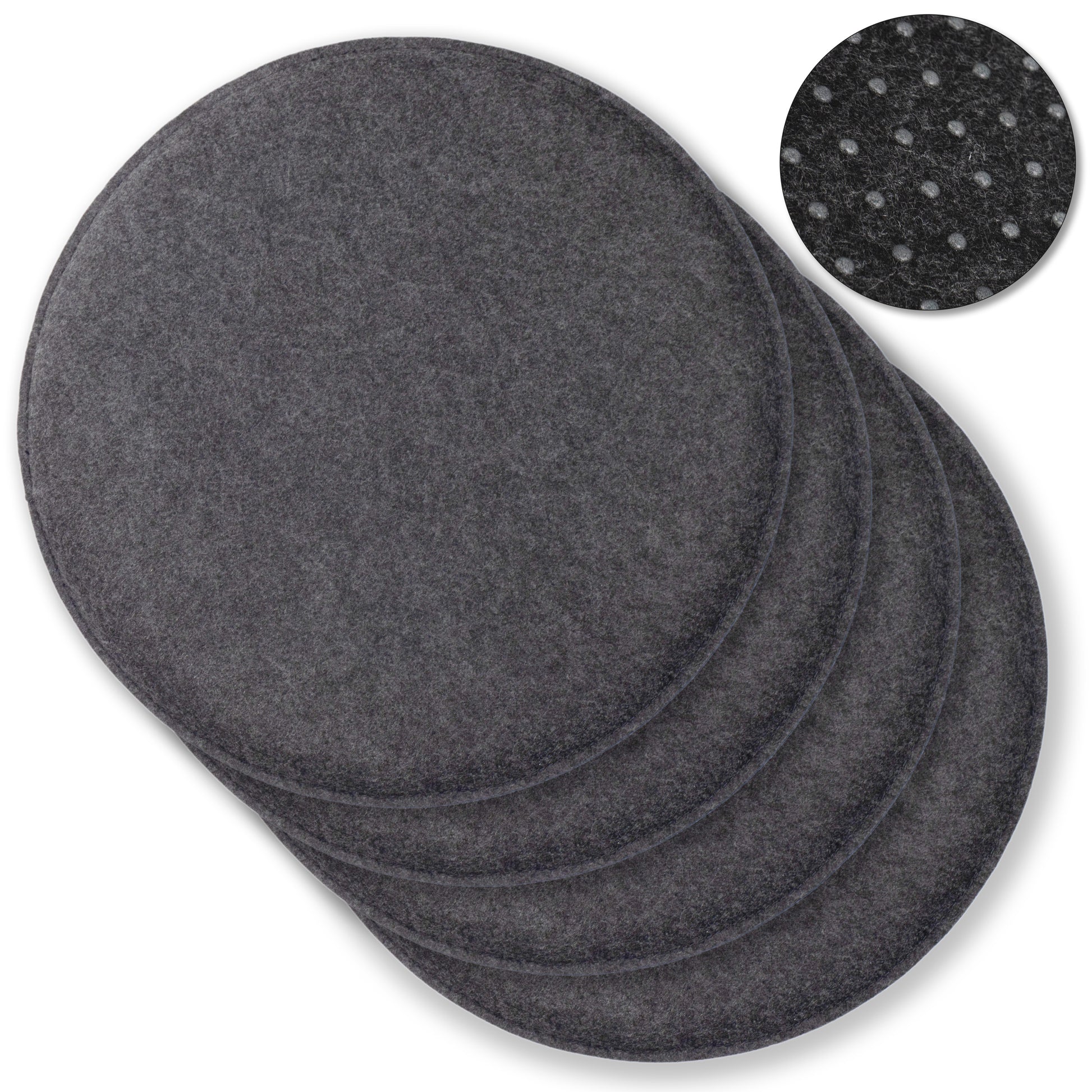Filz Sitzkissen rund (4er-Set) – weiche Sitzauflagen Ø 35 cm