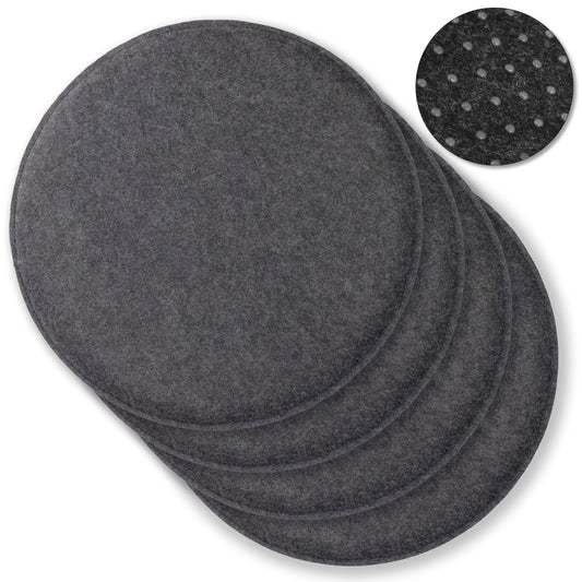 Filz Sitzkissen rund (4er-Set) – weiche Sitzauflagen Ø 35 cm