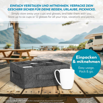 Filz Glashalter – schützende Aufbewahrung für Gläser aus hochwertigem Filz