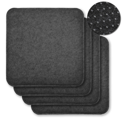Filz Sitzkissen eckig (4er-Set) – weiche Sitzauflagen 35 × 35 cm