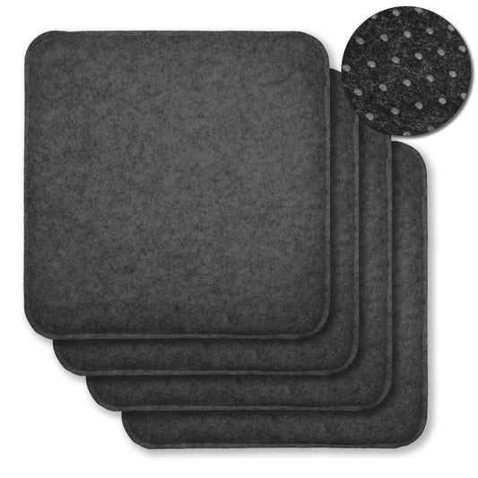 Filz Sitzkissen eckig (4er-Set) – weiche Sitzauflagen 35 × 35 cm