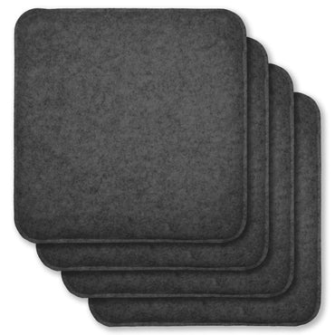 Filz Sitzkissen eckig (4er-Set) – weiche Sitzauflagen 35 × 35 cm