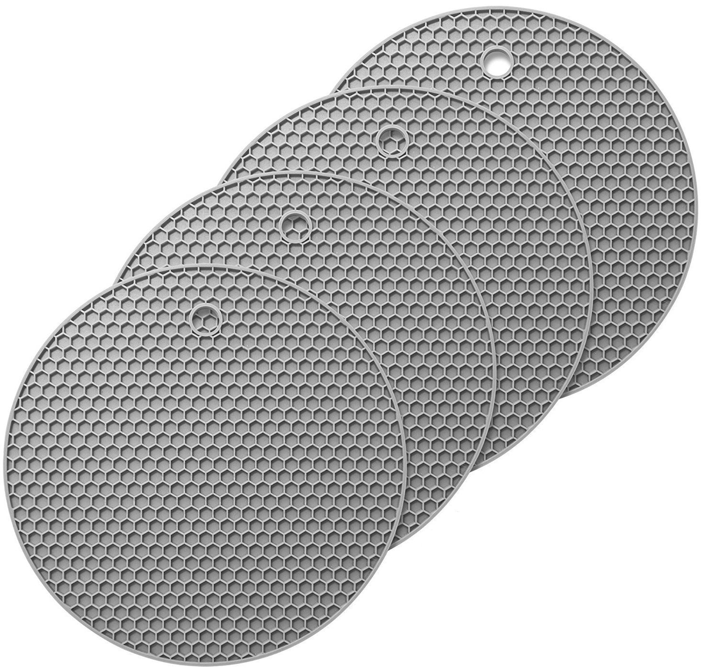 Silikon Topfuntersetzer rund (4er-Set) – hitzebeständige Untersetzer Ø 18 cm