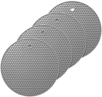 Silikon Topfuntersetzer rund (4er-Set) – hitzebeständige Untersetzer Ø 18 cm