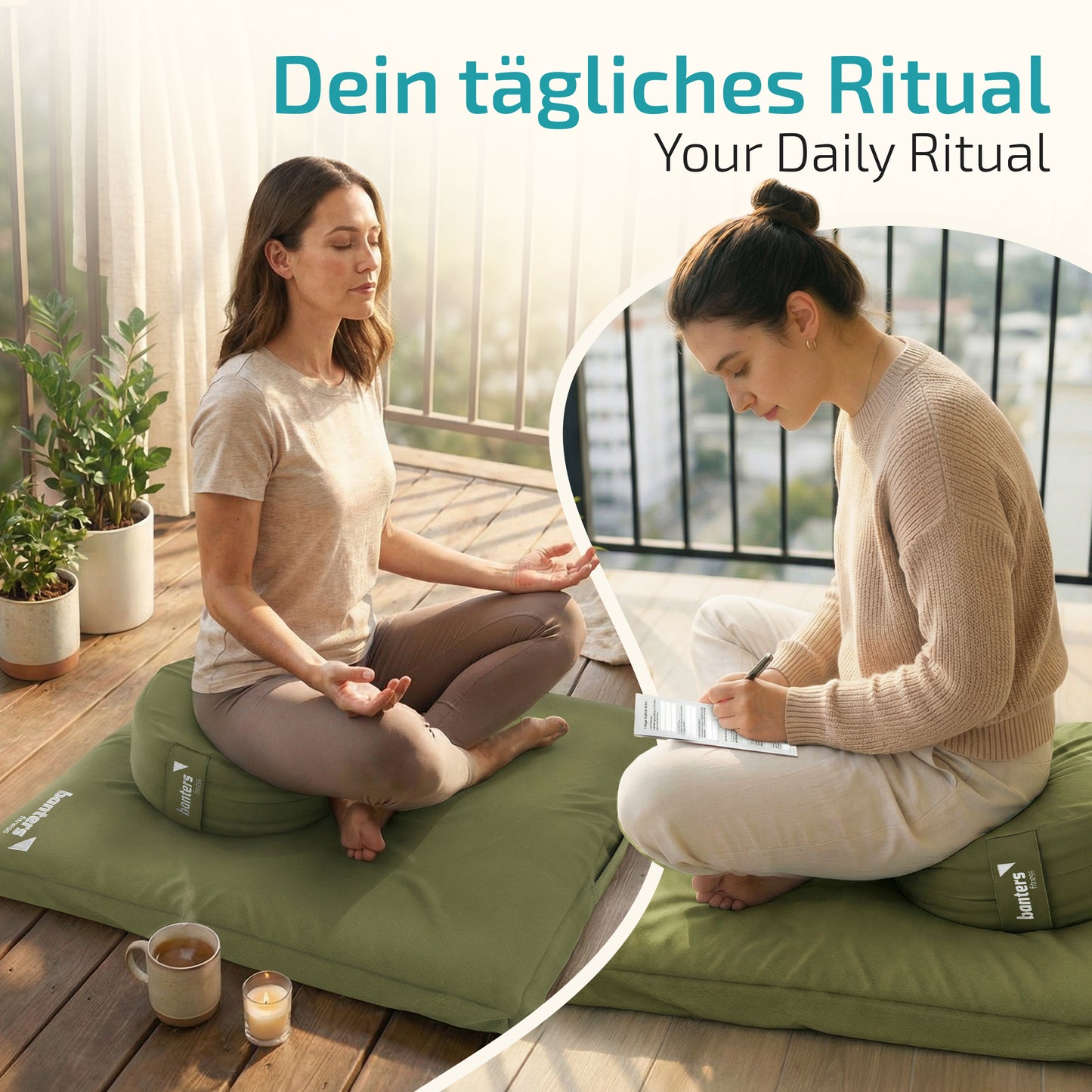 Yoga- & Meditationskissen-Set – komplettes Sitzset für Yoga & Meditation