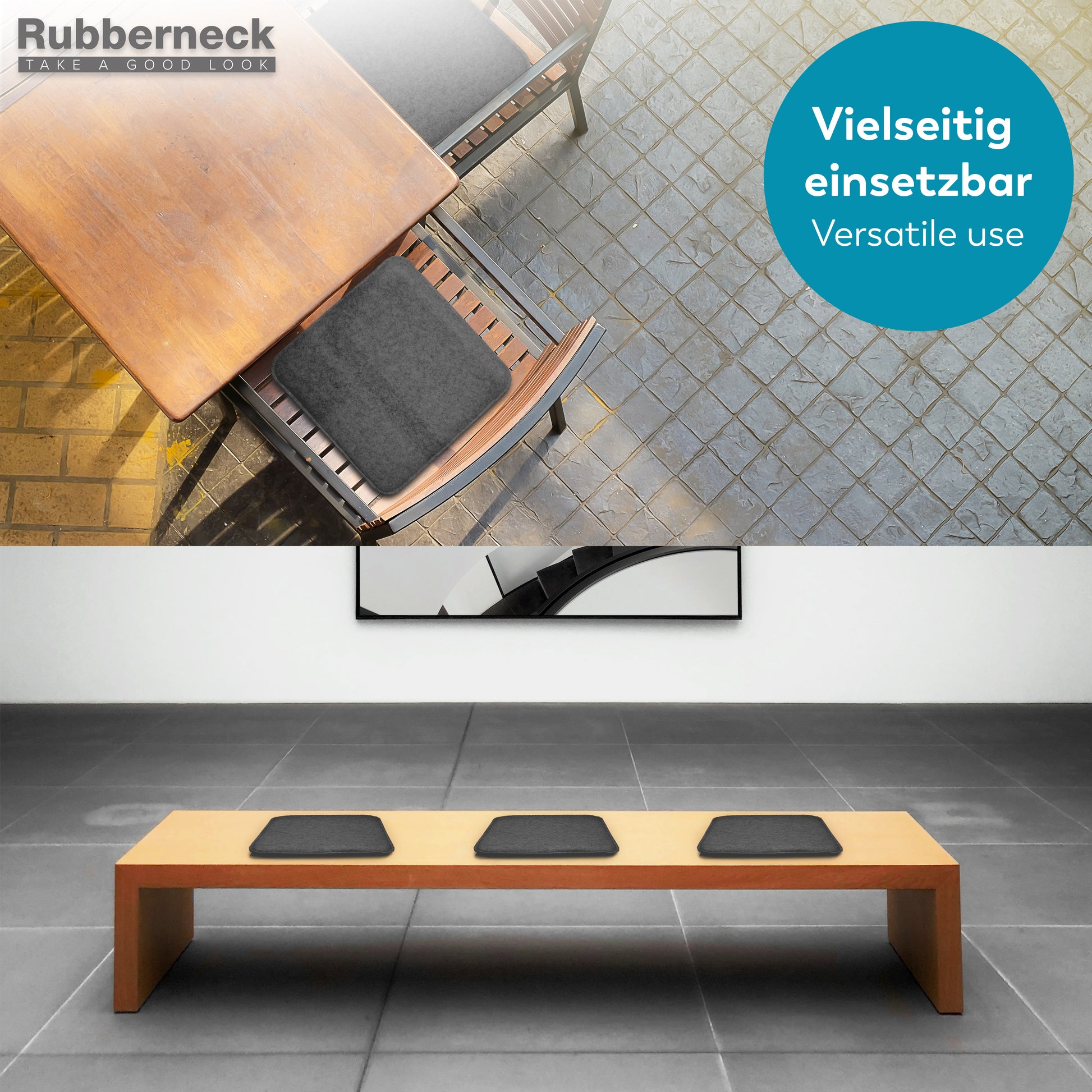 Filz Sitzkissen eckig (4er-Set) – weiche Sitzauflagen 35 × 35 cm