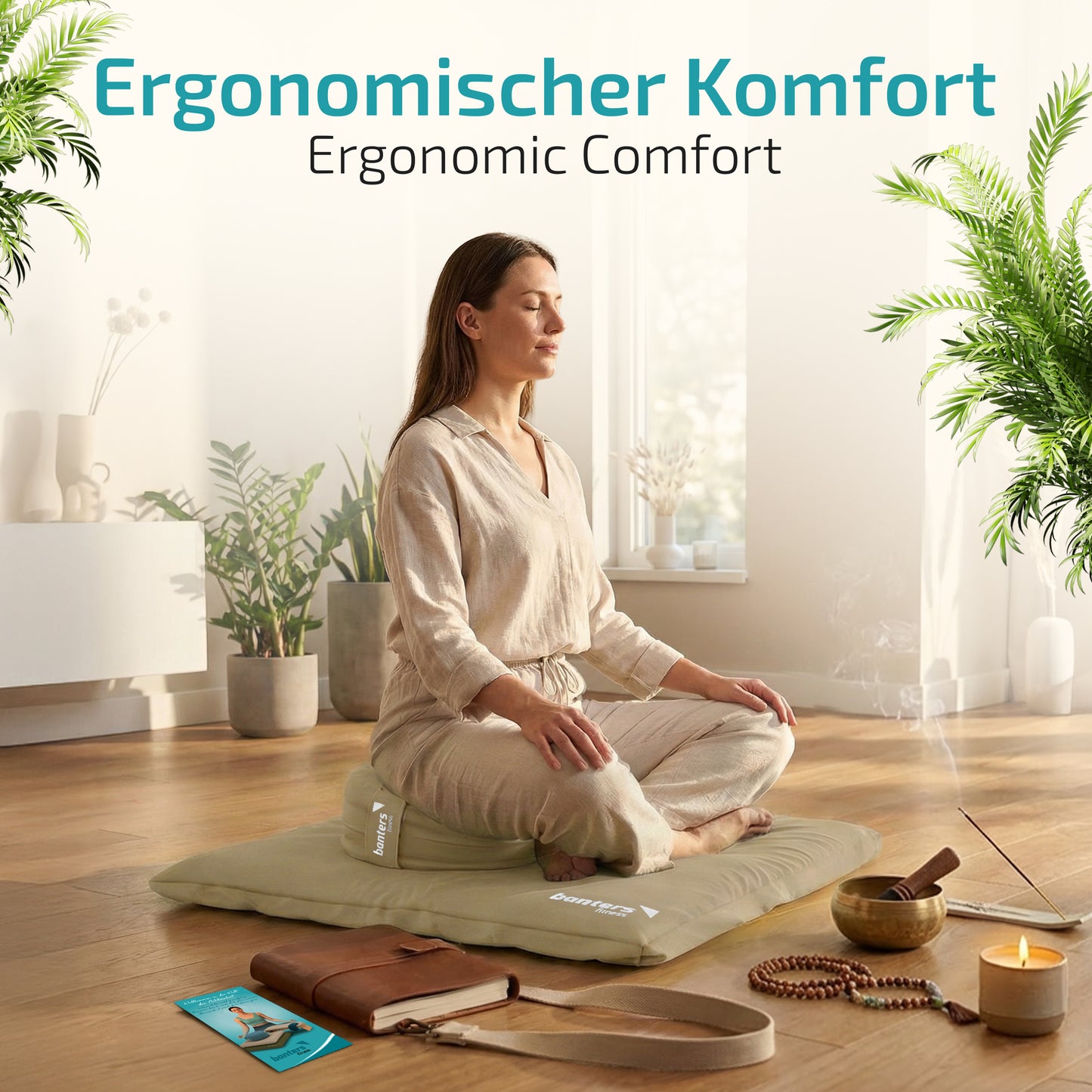 Yoga- & Meditationskissen-Set – komplettes Sitzset für Yoga & Meditation