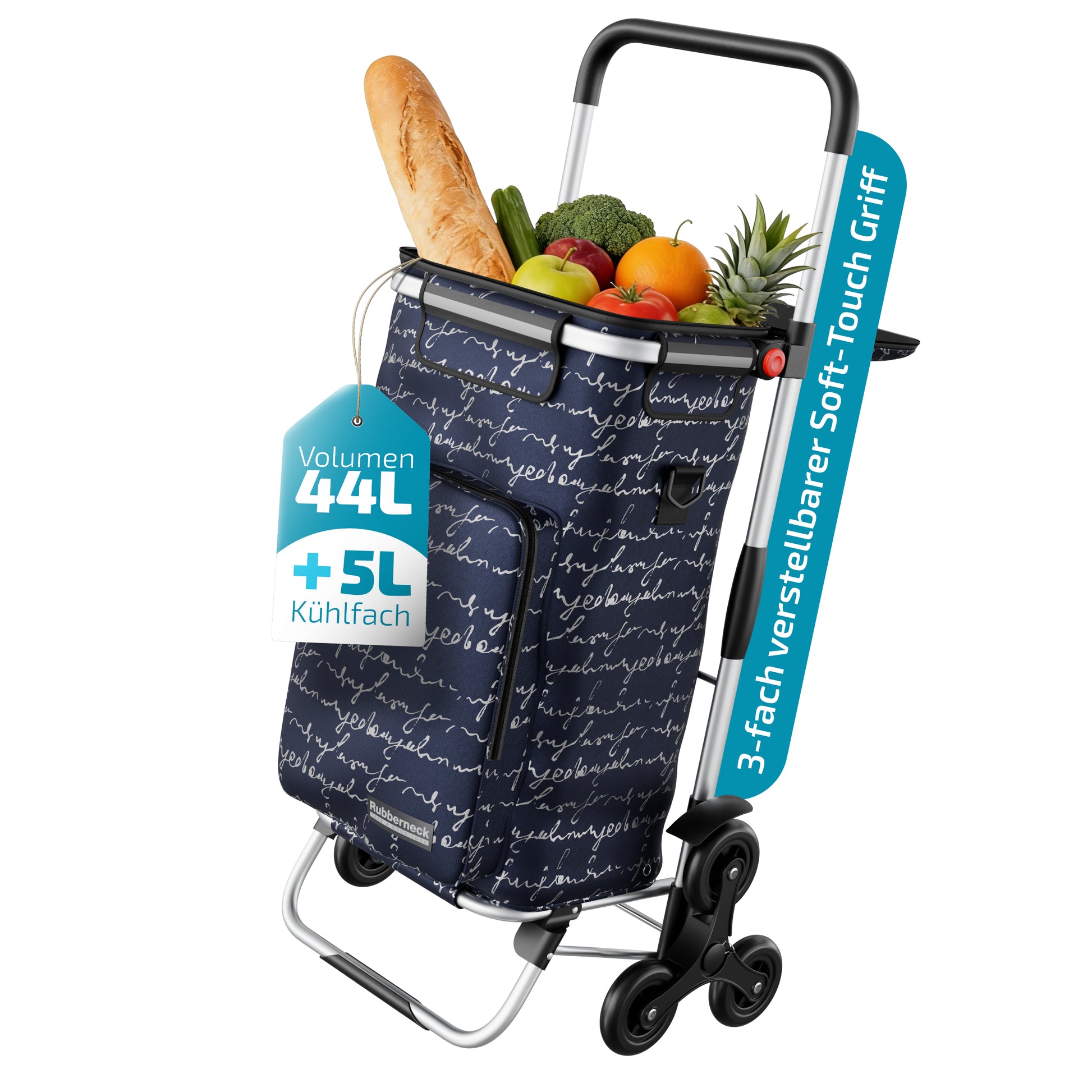 Einkaufstrolley faltbar mit Alu-Gestell – klappbarer Einkaufswagen für Markt & Alltag