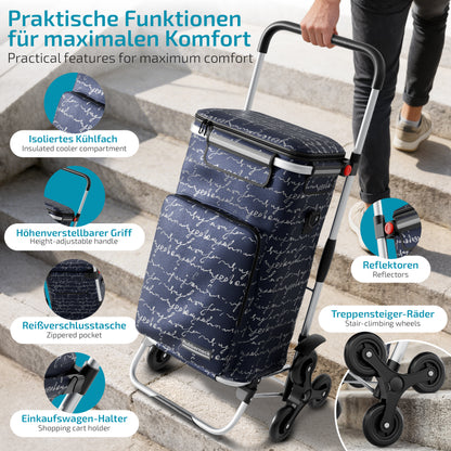 Einkaufstrolley faltbar mit Alu-Gestell – klappbarer Einkaufswagen für Markt & Alltag