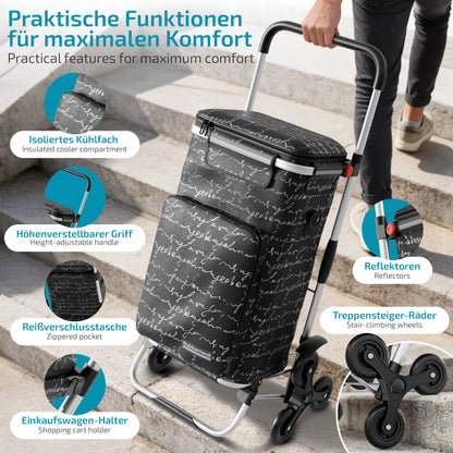 Einkaufstrolley faltbar mit Alu-Gestell – klappbarer Einkaufswagen für Markt & Alltag