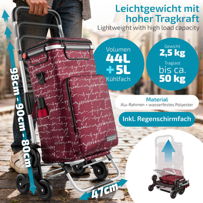 Einkaufstrolley faltbar mit Alu-Gestell – klappbarer Einkaufswagen für Markt & Alltag