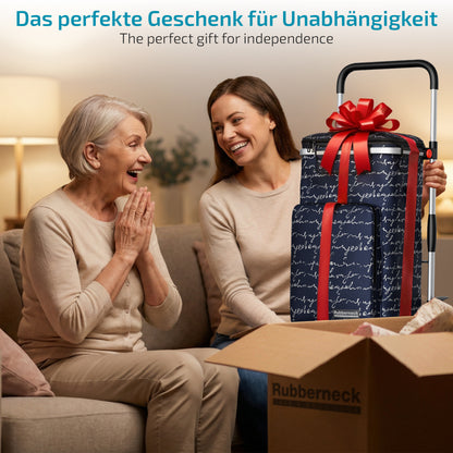 Einkaufstrolley faltbar mit Alu-Gestell – klappbarer Einkaufswagen für Markt & Alltag