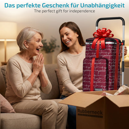 Einkaufstrolley faltbar mit Alu-Gestell – klappbarer Einkaufswagen für Markt & Alltag