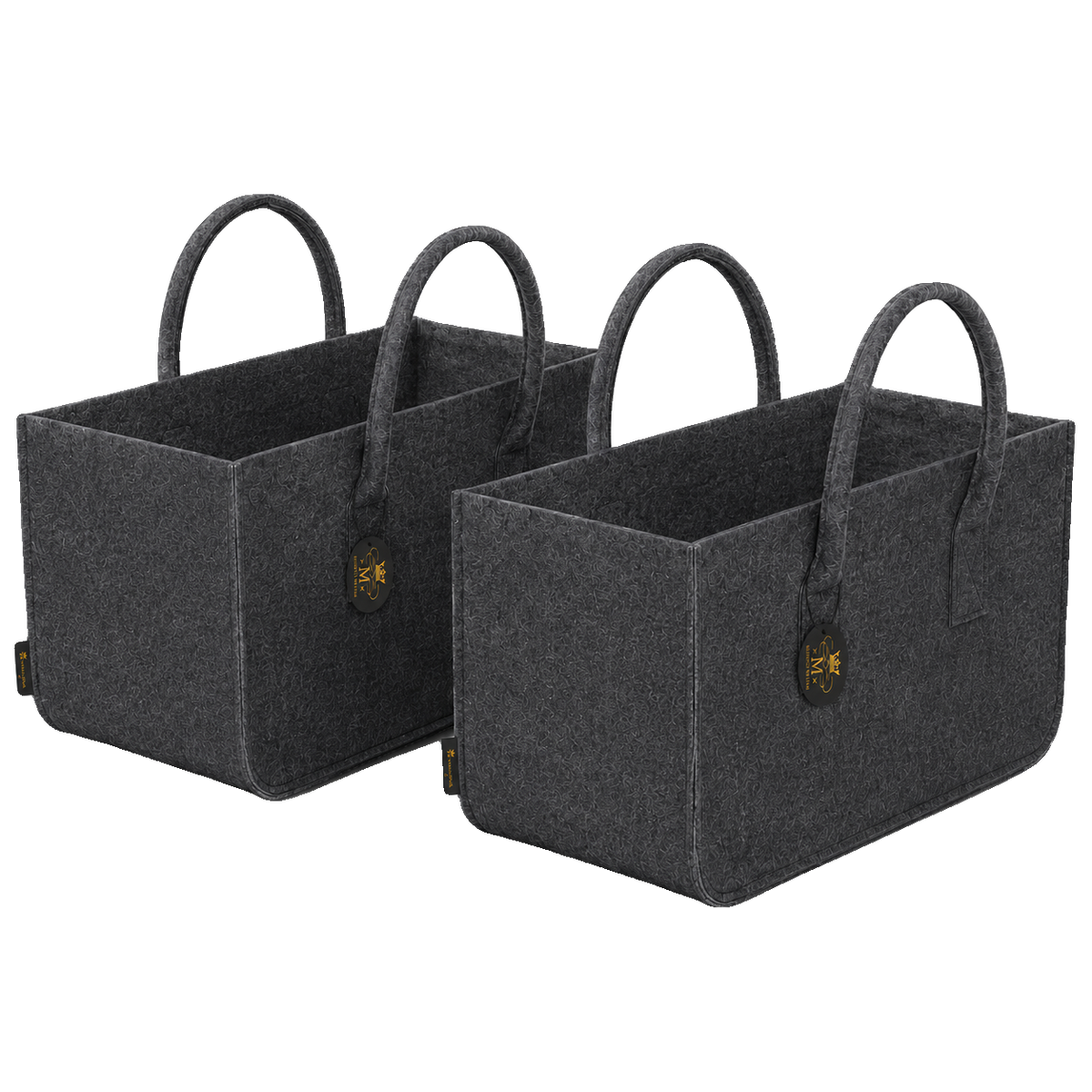 Allzweck Filztaschen M 2er-Set – mit Tragegriffen, 50 cm – freigestellt
