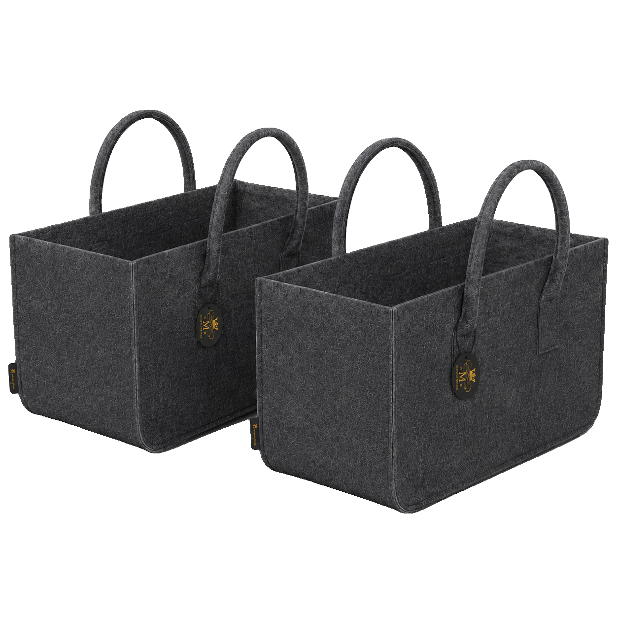 Allzweck Filztaschen M 2er-Set – mit Tragegriffen, 50 cm – freigestellt